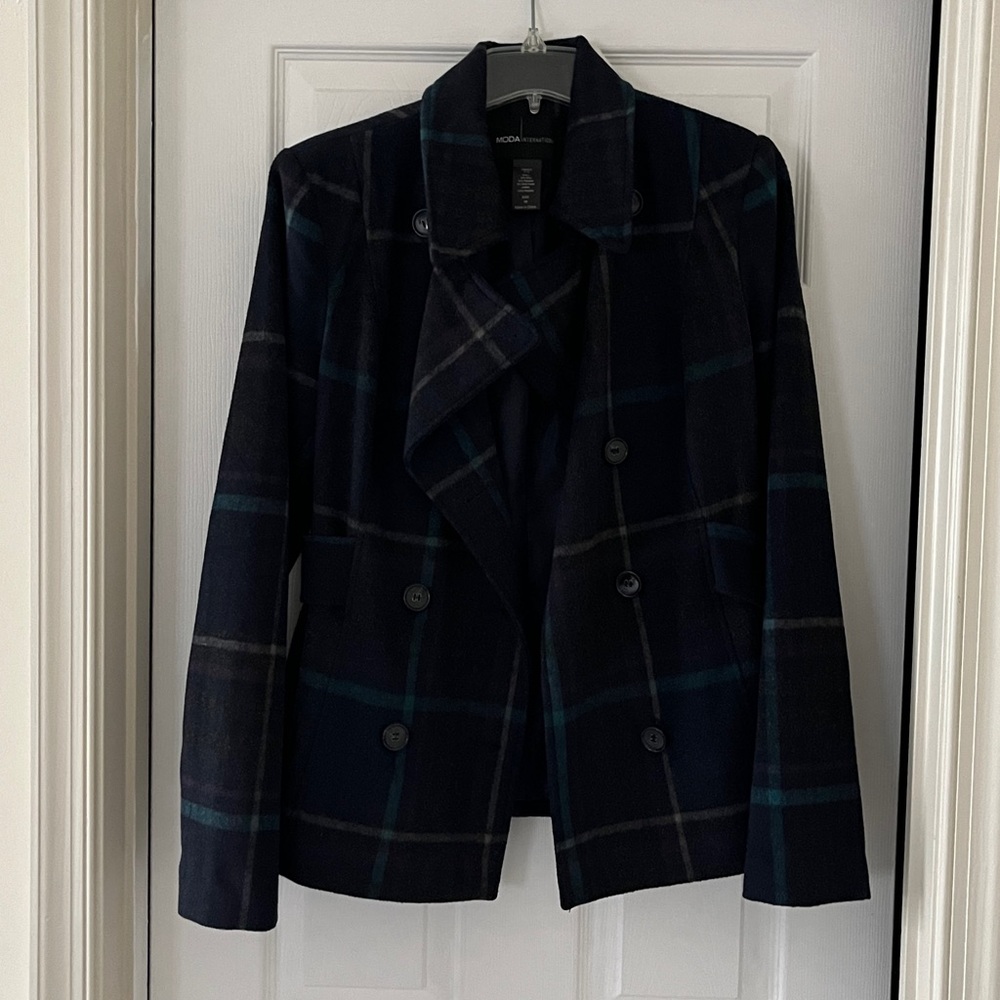 Plaid Double-Breasted Jacket